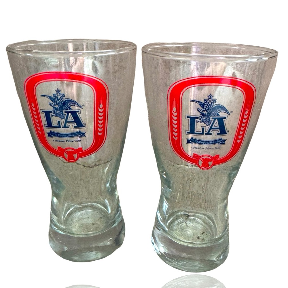 Anheuser Busch LA Beer Glass from 1984: Set of 2: Pilsner Glass: Collectible
